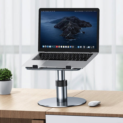 Oatsbasf 03597 Aluminum Alloy Notebook Heightening Bracket Notebook Computer Lifting Heat Dissipation Bracket Mobile Folding Table,Style:, Elite Version-Gray, Deluxe Edition-Silver