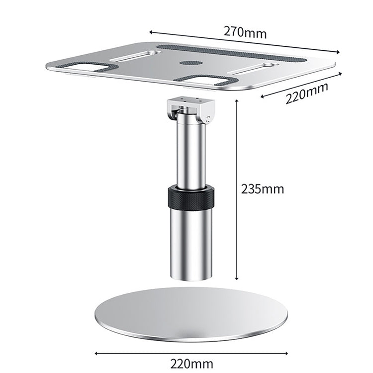 Oatsbasf 03597 Aluminum Alloy Notebook Heightening Bracket Notebook Computer Lifting Heat Dissipation Bracket Mobile Folding Table,Style:, Elite Version-Gray, Deluxe Edition-Silver