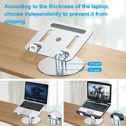 Oatsbasf 03597 Aluminum Alloy Notebook Heightening Bracket Notebook Computer Lifting Heat Dissipation Bracket Mobile Folding Table,Style:, Elite Version-Gray, Deluxe Edition-Silver