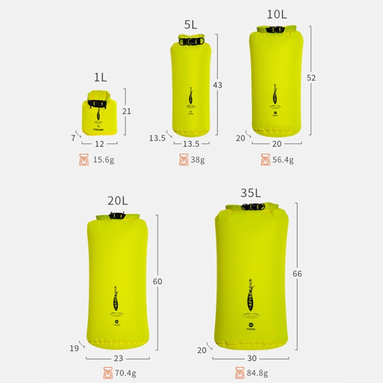 AFISHTOUR Outdoor Bunch Storage Bag Multi-Function Light Thin Waterproof Storage Bag, 5L, 10L, 20L, 35L