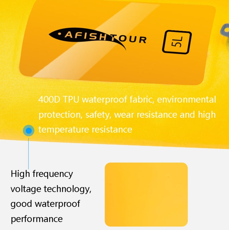 AFISHTOUR FW2061 5L Waterproof Drifting Stream Bag Folding Storage Bucket Package, Yellow, Green, Orange