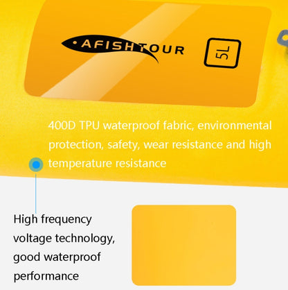 AFISHTOUR FW2061 5L Waterproof Drifting Stream Bag Folding Storage Bucket Package, Yellow, Green, Orange