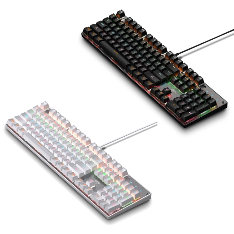 104 Keys Green Shaft RGB Luminous Keyboard Computer Game USB Wired Metal Mechanical Keyboard, Cabel Length:1.5m, Style:, Ordinary Version (White), Double Imposition Version (White Pink), Double Imposition Version (Pink White)...
