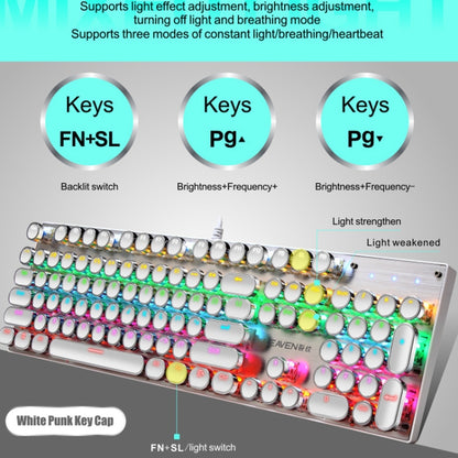104 Keys Green Shaft RGB Luminous Keyboard Computer Game USB Wired Metal Mechanical Keyboard, Cabel Length:1.5m, Style:, Ordinary Version (White), Double Imposition Version (White Pink), Double Imposition Version (Pink White)...