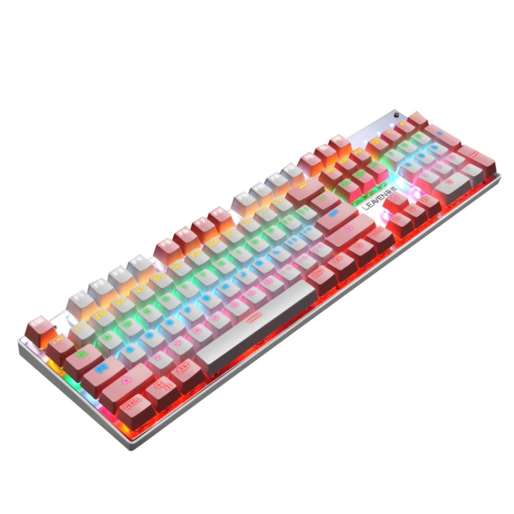 104 Keys Green Shaft RGB Luminous Keyboard Computer Game USB Wired Metal Mechanical Keyboard, Cabel Length:1.5m, Style:, Ordinary Version (White), Double Imposition Version (White Pink), Double Imposition Version (Pink White)...