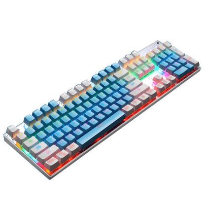 104 Keys Green Shaft RGB Luminous Keyboard Computer Game USB Wired Metal Mechanical Keyboard, Cabel Length:1.5m, Style:, Ordinary Version (White), Double Imposition Version (White Pink), Double Imposition Version (Pink White)...