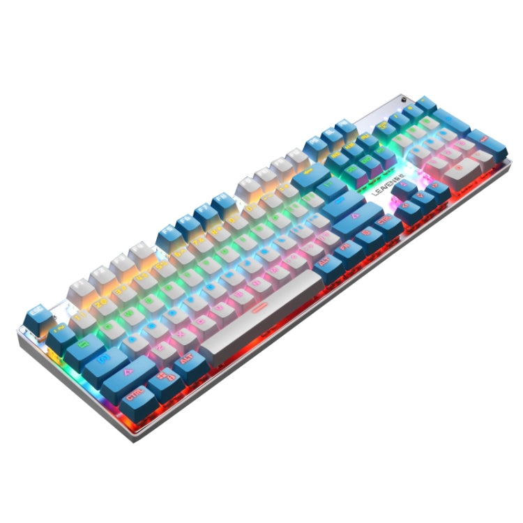 104 Keys Green Shaft RGB Luminous Keyboard Computer Game USB Wired Metal Mechanical Keyboard, Cabel Length:1.5m, Style:, Ordinary Version (White), Double Imposition Version (White Pink), Double Imposition Version (Pink White)...