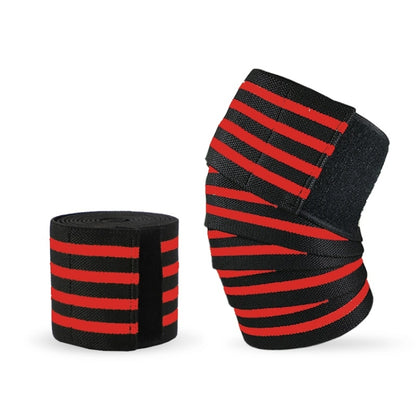 Nylon Four Stripes Bandage Wrapped Sports Knee Pads, Nylon Knee Pads(Black Red), Nylon Knee Pads (Black Yellow), Nylon Knee Pads (Black Light Blue), Nylon Knee Pads (Black Green), Nylon Knee Pads (Black Orange), Nylon Knee Pads (Black Ash)