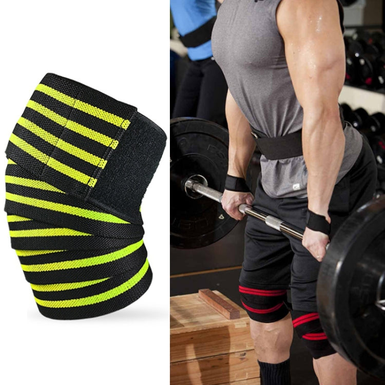Nylon Four Stripes Bandage Wrapped Sports Knee Pads, Nylon Knee Pads(Black Red), Nylon Knee Pads (Black Yellow), Nylon Knee Pads (Black Light Blue), Nylon Knee Pads (Black Green), Nylon Knee Pads (Black Orange), Nylon Knee Pads (Black Ash)