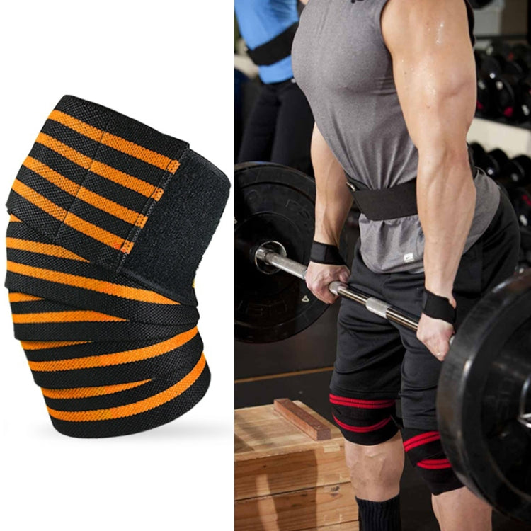 Nylon Four Stripes Bandage Wrapped Sports Knee Pads, Nylon Knee Pads(Black Red), Nylon Knee Pads (Black Yellow), Nylon Knee Pads (Black Light Blue), Nylon Knee Pads (Black Green), Nylon Knee Pads (Black Orange), Nylon Knee Pads (Black Ash)