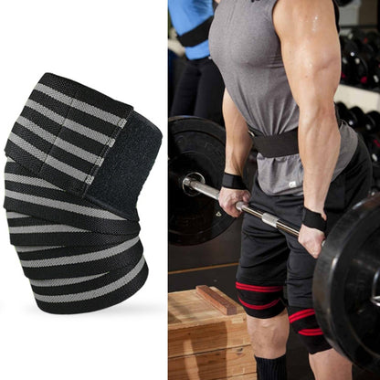 Nylon Four Stripes Bandage Wrapped Sports Knee Pads, Nylon Knee Pads(Black Red), Nylon Knee Pads (Black Yellow), Nylon Knee Pads (Black Light Blue), Nylon Knee Pads (Black Green), Nylon Knee Pads (Black Orange), Nylon Knee Pads (Black Ash)