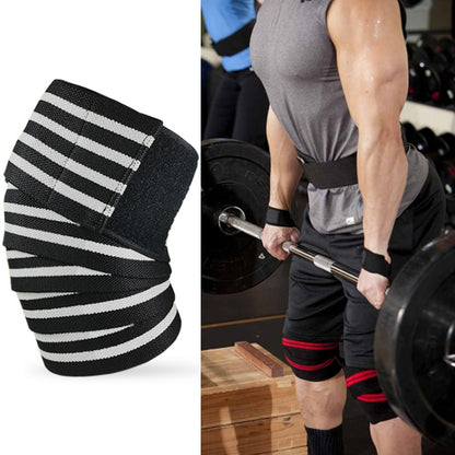 Nylon Four Stripes Bandage Wrapped Sports Knee Pads, Nylon Knee Pads(Black Red), Nylon Knee Pads (Black Yellow), Nylon Knee Pads (Black Light Blue), Nylon Knee Pads (Black Green), Nylon Knee Pads (Black Orange), Nylon Knee Pads (Black Ash)