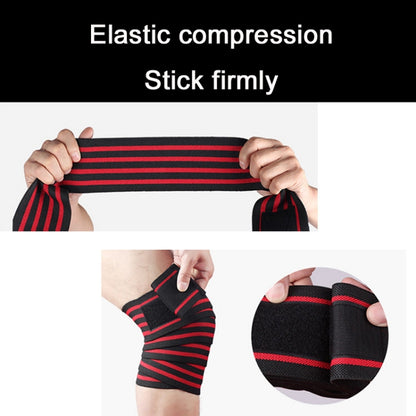 Nylon Four Stripes Bandage Wrapped Sports Knee Pads, Nylon Knee Pads(Black Red), Nylon Knee Pads (Black Yellow), Nylon Knee Pads (Black Light Blue), Nylon Knee Pads (Black Green), Nylon Knee Pads (Black Orange), Nylon Knee Pads (Black Ash)