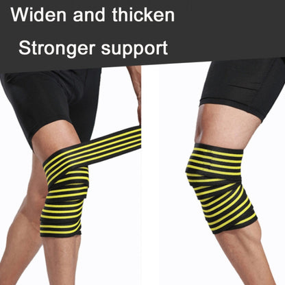 Nylon Four Stripes Bandage Wrapped Sports Knee Pads, Nylon Knee Pads(Black Red), Nylon Knee Pads (Black Yellow), Nylon Knee Pads (Black Light Blue), Nylon Knee Pads (Black Green), Nylon Knee Pads (Black Orange), Nylon Knee Pads (Black Ash)