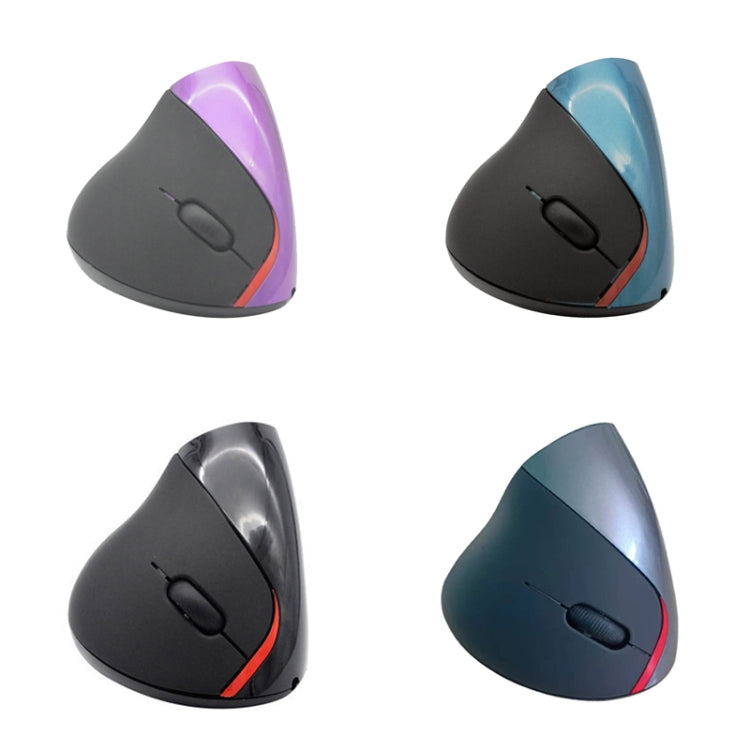 HH-111 5 Keys Wireless Vertical Charging Mouse Ergonomics Wrist Protective Mouse, Purple, Blue, Black, Iron Gray