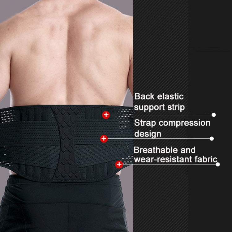 Webbing Breathable Waist Belt Squat Weightlifting Fitness Steel Plate Back Support Belt, S, M, L, XL