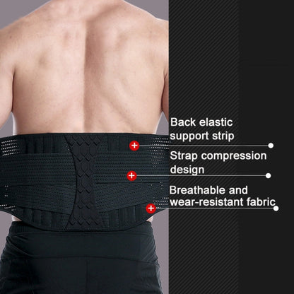 Webbing Breathable Waist Belt Squat Weightlifting Fitness Steel Plate Back Support Belt, S, M, L, XL