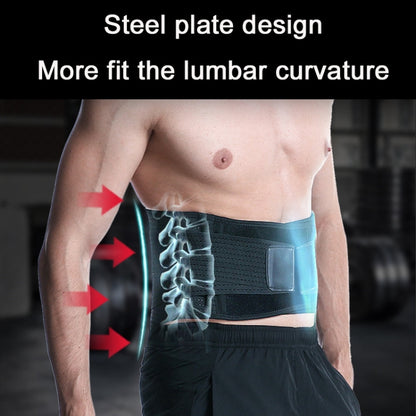 Webbing Breathable Waist Belt Squat Weightlifting Fitness Steel Plate Back Support Belt, S, M, L, XL