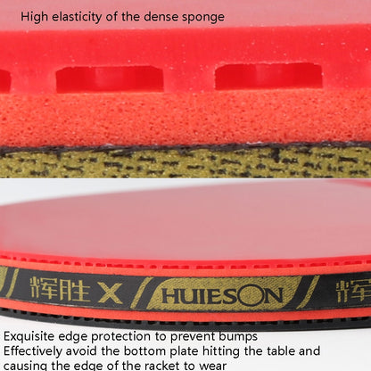 HUIESON Six Star 5-Layer Chicken Wing Tip + 2 Layer Carbon Double Side Continuous Table Tennis Racket, A Pair, Hand-shake Grip Racket, Pen Hold Grip Racket, Mixed