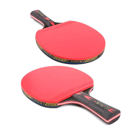 HUIESON HS-CPPX5 Five Stars Carbon Fiber Double-sided Reverse Adhesive Table Tennis Training Racket Set, Specification:, Hand-shake Grip Racket, Pen Hold Grip Racket, Hand-shake Grip + Pen Hold Grip Racket
