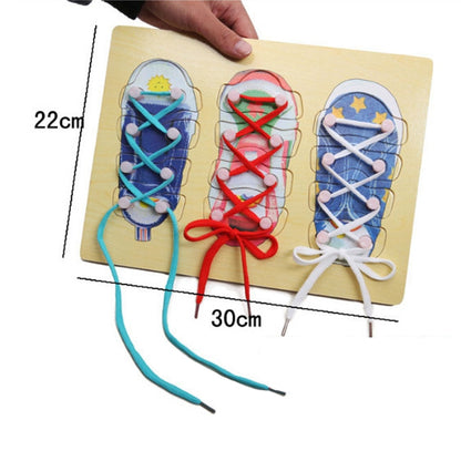 2 PCS Montessili Tie Shoelaces Puzzle Educational Early Education Toys, 2 PCS Montessili Tie Shoelaces
