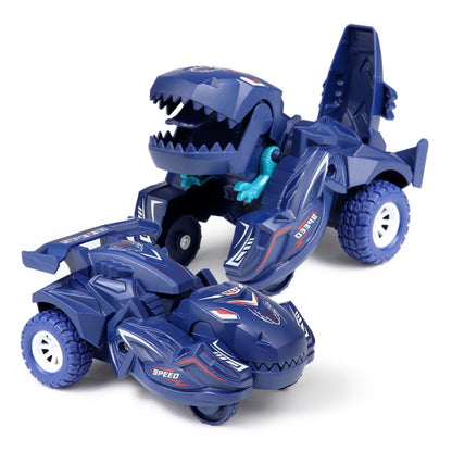 2 PCS Dinosaur Deformation Car Children Inertial Sliding Car Model Toy, Orange, Blue, Rose Red, Cyan
