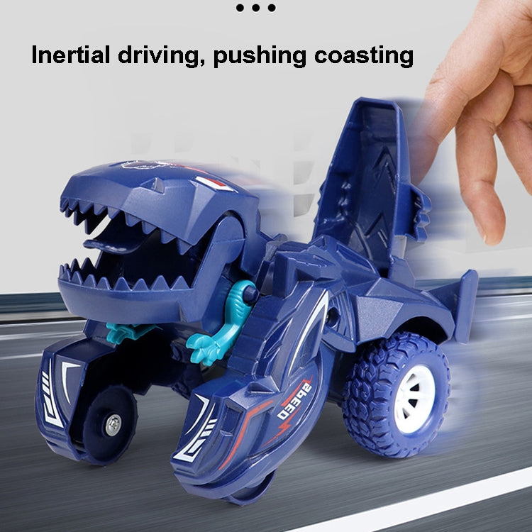 2 PCS Dinosaur Deformation Car Children Inertial Sliding Car Model Toy, Orange, Blue, Rose Red, Cyan