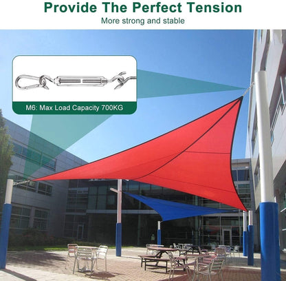 24 in 1 304 Stainless Steel Fixed Shade Sail Accessories Diamond Buckle Flower Basket Spring Buckle, Spec:, 24 PCS / M6 Set