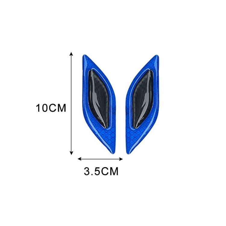 2 Sets Carbon Fiber Warning Sticker Car Anti-Collision Strip Leaf Plate Reflective Sticker Hood Light Eyebrow Anti-Collision Drops Sticker, 6 PCS (Red), 6 PCS (White), 6 PCS  (Blue), 6 PCS  (Yellow), 6 PCS  (Fluorescent Yellow), 4 PCS   (Bumper Red)