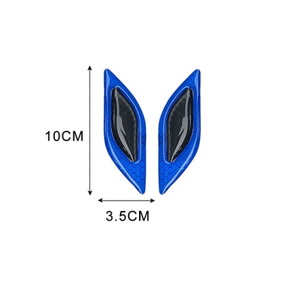 2 Sets Carbon Fiber Warning Sticker Car Anti-Collision Strip Leaf Plate Reflective Sticker Hood Light Eyebrow Anti-Collision Drops Sticker, 6 PCS (Red), 6 PCS (White), 6 PCS  (Blue), 6 PCS  (Yellow), 6 PCS  (Fluorescent Yellow), 4 PCS   (Bumper Red)