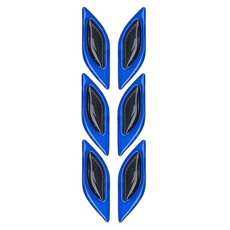 2 Sets Carbon Fiber Warning Sticker Car Anti-Collision Strip Leaf Plate Reflective Sticker Hood Light Eyebrow Anti-Collision Drops Sticker, 6 PCS (Red), 6 PCS (White), 6 PCS  (Blue), 6 PCS  (Yellow), 6 PCS  (Fluorescent Yellow), 4 PCS   (Bumper Red)