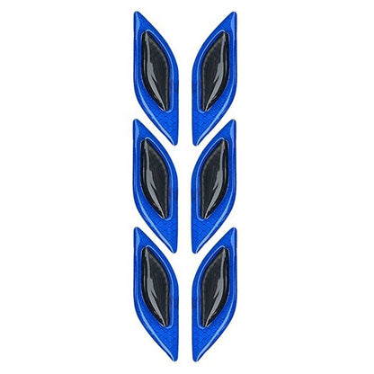 2 Sets Carbon Fiber Warning Sticker Car Anti-Collision Strip Leaf Plate Reflective Sticker Hood Light Eyebrow Anti-Collision Drops Sticker, 6 PCS (Red), 6 PCS (White), 6 PCS  (Blue), 6 PCS  (Yellow), 6 PCS  (Fluorescent Yellow), 4 PCS   (Bumper Red)