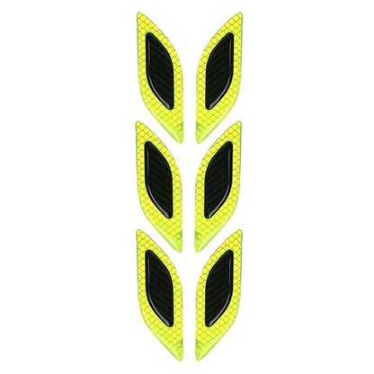 2 Sets Carbon Fiber Warning Sticker Car Anti-Collision Strip Leaf Plate Reflective Sticker Hood Light Eyebrow Anti-Collision Drops Sticker, 6 PCS (Red), 6 PCS (White), 6 PCS  (Blue), 6 PCS  (Yellow), 6 PCS  (Fluorescent Yellow), 4 PCS   (Bumper Red)