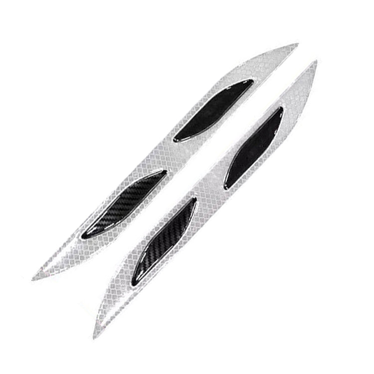2 Sets Carbon Fiber Warning Sticker Car Anti-Collision Strip Leaf Plate Reflective Sticker Hood Light Eyebrow Anti-Collision Drops Sticker, 6 PCS (Red), 6 PCS (White), 6 PCS  (Blue), 6 PCS  (Yellow), 6 PCS  (Fluorescent Yellow), 4 PCS   (Bumper Red)