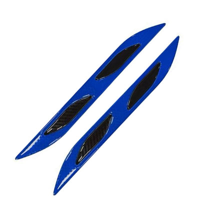 2 Sets Carbon Fiber Warning Sticker Car Anti-Collision Strip Leaf Plate Reflective Sticker Hood Light Eyebrow Anti-Collision Drops Sticker, 6 PCS (Red), 6 PCS (White), 6 PCS  (Blue), 6 PCS  (Yellow), 6 PCS  (Fluorescent Yellow), 4 PCS   (Bumper Red)
