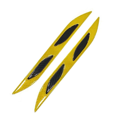 2 Sets Carbon Fiber Warning Sticker Car Anti-Collision Strip Leaf Plate Reflective Sticker Hood Light Eyebrow Anti-Collision Drops Sticker, 6 PCS (Red), 6 PCS (White), 6 PCS  (Blue), 6 PCS  (Yellow), 6 PCS  (Fluorescent Yellow), 4 PCS   (Bumper Red)