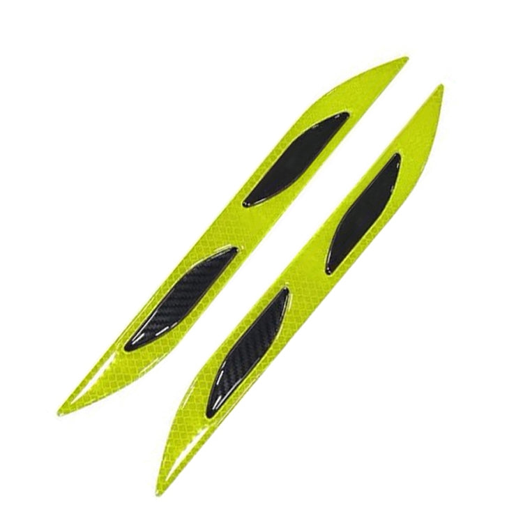 2 Sets Carbon Fiber Warning Sticker Car Anti-Collision Strip Leaf Plate Reflective Sticker Hood Light Eyebrow Anti-Collision Drops Sticker, 6 PCS (Red), 6 PCS (White), 6 PCS  (Blue), 6 PCS  (Yellow), 6 PCS  (Fluorescent Yellow), 4 PCS   (Bumper Red)