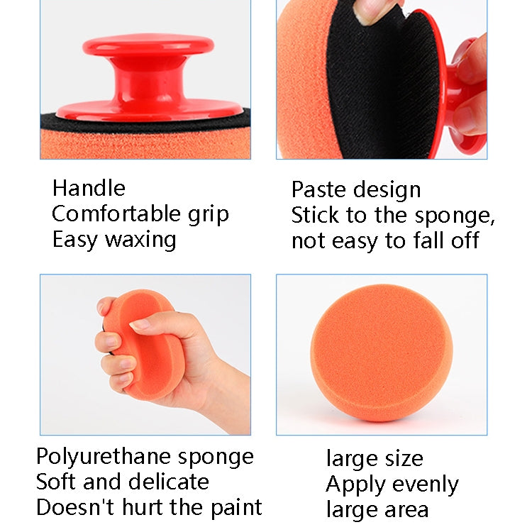 3 Sets Handle Polished Waxing Sponge Car Waxing Wash Tool, Waxing Sponge