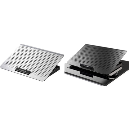 ICE COOREL Laptop Aluminum Alloy Radiator Fan Silent Notebook Cooling Bracket, Space Silver, Six-Fan Space Silver, Six-Fan Tungsten Gold Black