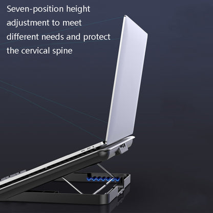 ICE COOREL Laptop Aluminum Alloy Radiator Fan Silent Notebook Cooling Bracket, Space Silver, Six-Fan Space Silver, Six-Fan Tungsten Gold Black