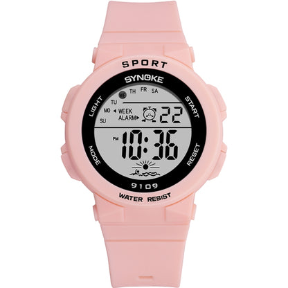 SYNOKE 9109 Student Multifunctional Waterproof Colorful Luminous Electronic Watch, Black, Pink, White, Lake Green