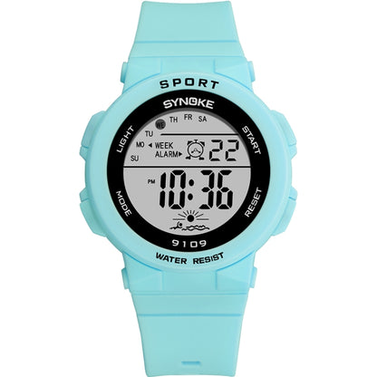 SYNOKE 9109 Student Multifunctional Waterproof Colorful Luminous Electronic Watch, Black, Pink, White, Lake Green