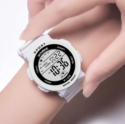 SYNOKE 9109 Student Multifunctional Waterproof Colorful Luminous Electronic Watch, Black, Pink, White, Lake Green