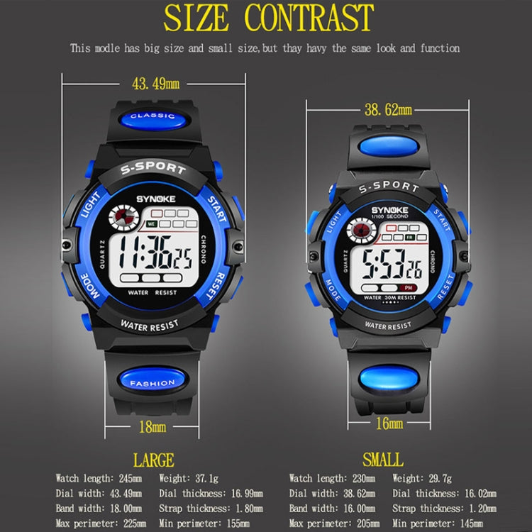 SYNOKE 99269 Children Sports Waterproof Digital Watch, Large (Blue), Large (Yellow), Large (Red), Large (Gray), Large (Orange), Small (Blue), Small (Yellow), Small (Red), Small (Pink), Small (Orange)