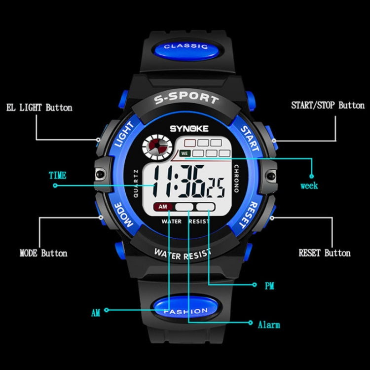 SYNOKE 99269 Children Sports Waterproof Digital Watch, Large (Blue), Large (Yellow), Large (Red), Large (Gray), Large (Orange), Small (Blue), Small (Yellow), Small (Red), Small (Pink), Small (Orange)
