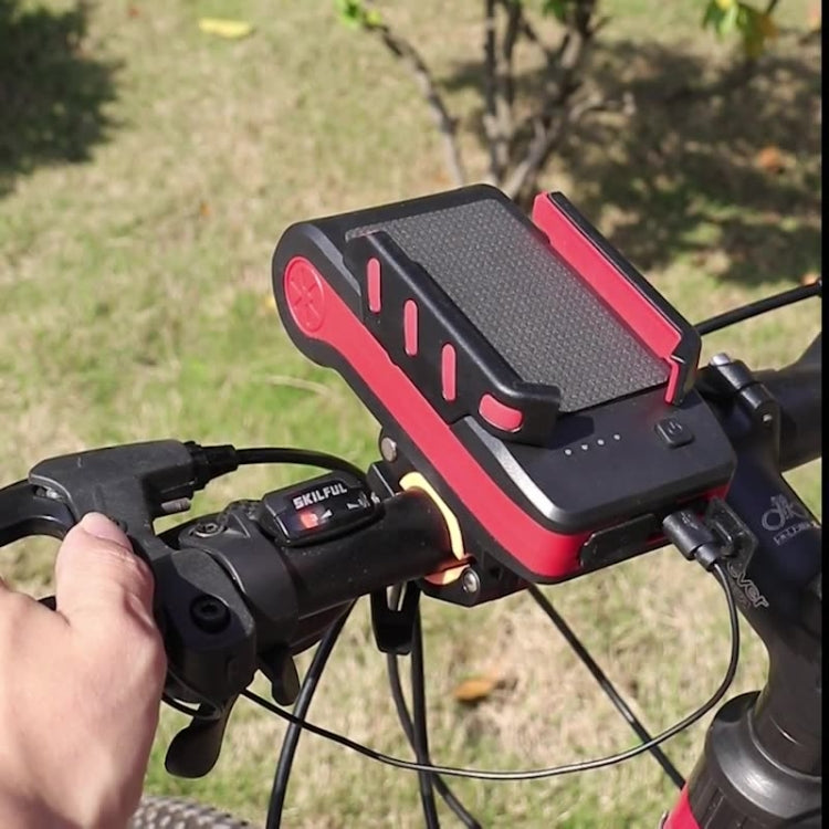 BG-2021 Bicycle Front Light 4 In 1 Mobile Phone Holder Horn Light Mountain Bike Front Light, 2400 MAH Black, 2400 MAH Red, 2400 MAH Blue, 4000 MAH Black, 4000 MAH Red, 4000 MAH Blue