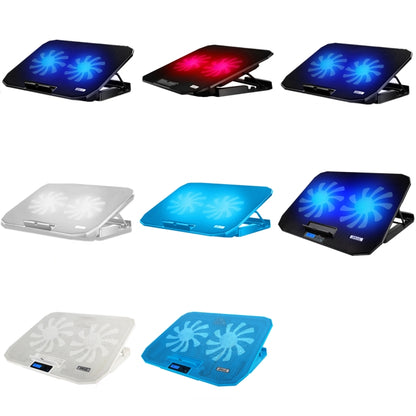 ICE COOREL N106 Laptop Base Adjustment Radiator Dual-Fan Notebook Cooling Bracket, Standard Version (Blue Light), Luxury Version (Knight Dark), Luxury Version (Ivory White), Luxury Version (Sea Blue), Flagship Version (Knight Black)