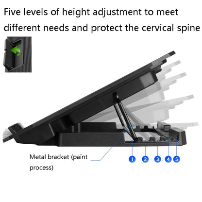 ICE COOREL N106 Laptop Base Adjustment Radiator Dual-Fan Notebook Cooling Bracket, Standard Version (Blue Light), Luxury Version (Knight Dark), Luxury Version (Ivory White), Luxury Version (Sea Blue), Flagship Version (Knight Black)