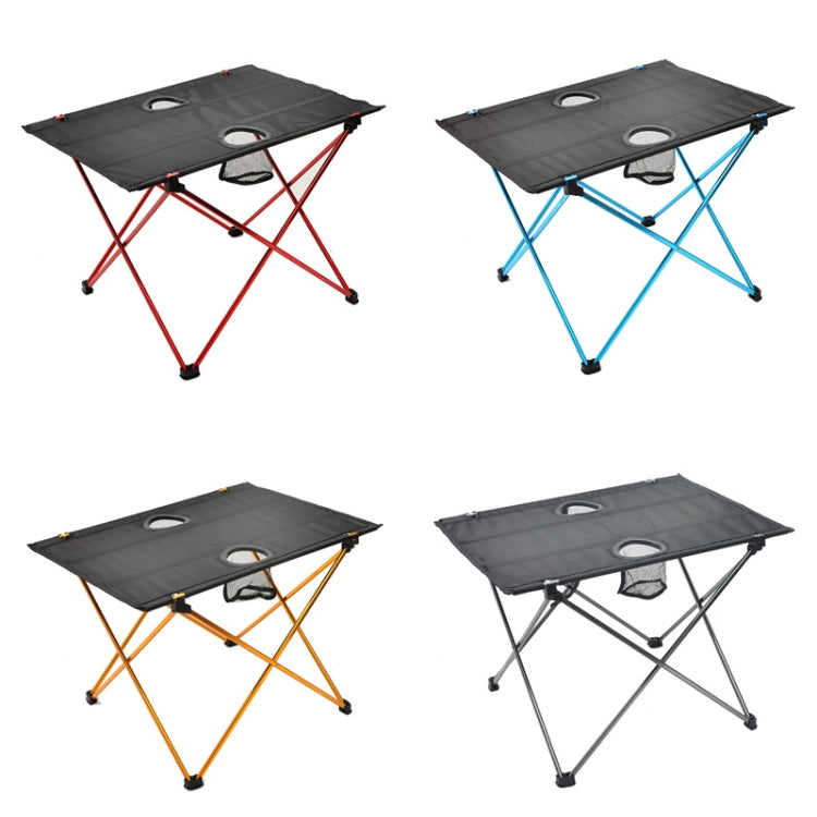 8249 Outdoor Ultra Light Aluminum Folding Table Small Portable Picnic Table, Red, Blue, Orange, Silver Gray
