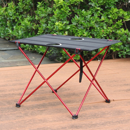 8249 Outdoor Ultra Light Aluminum Folding Table Small Portable Picnic Table, Red, Blue, Orange, Silver Gray